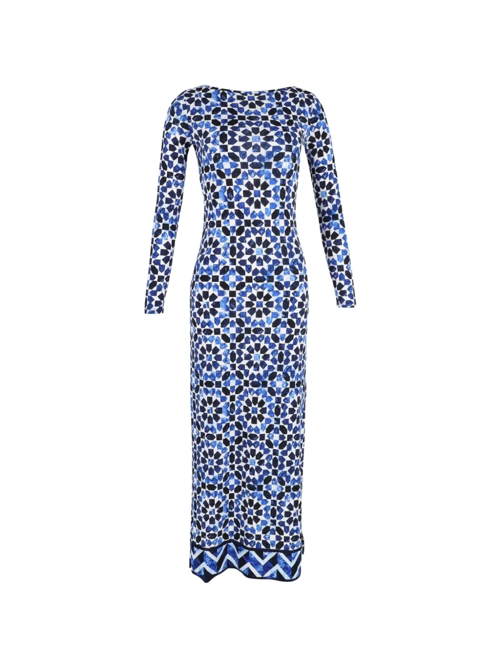 Michael Kors Vintage printed slit maxi dress - Blu