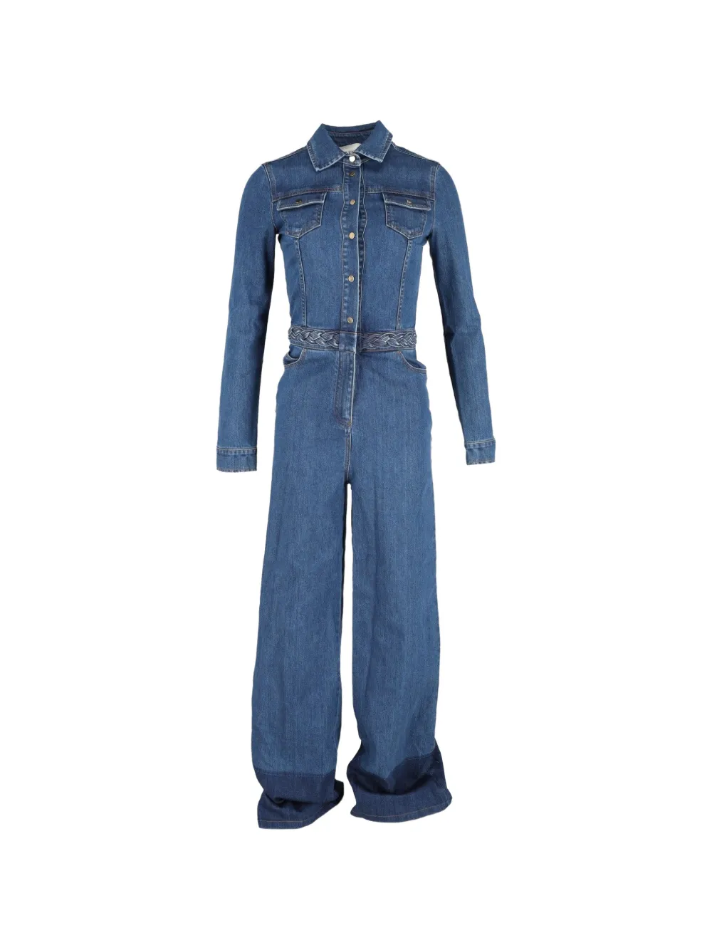 Mario Valentino Vintage long-sleeve denim jumpsuit - Blu