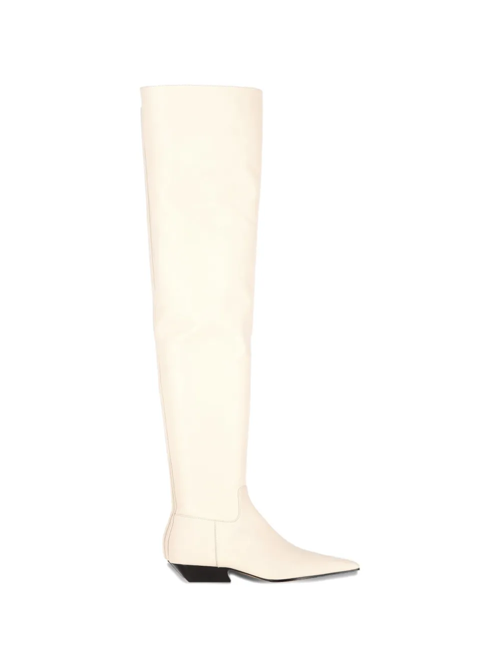 Pre-owned Khaite Marfa Over-the-knee Boots In White