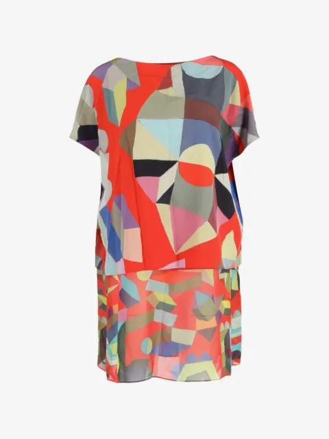 Akris printed layered mini dress