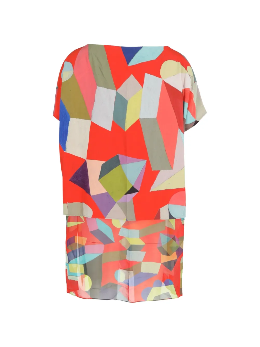  Akris Printed Layered Mini Dress 