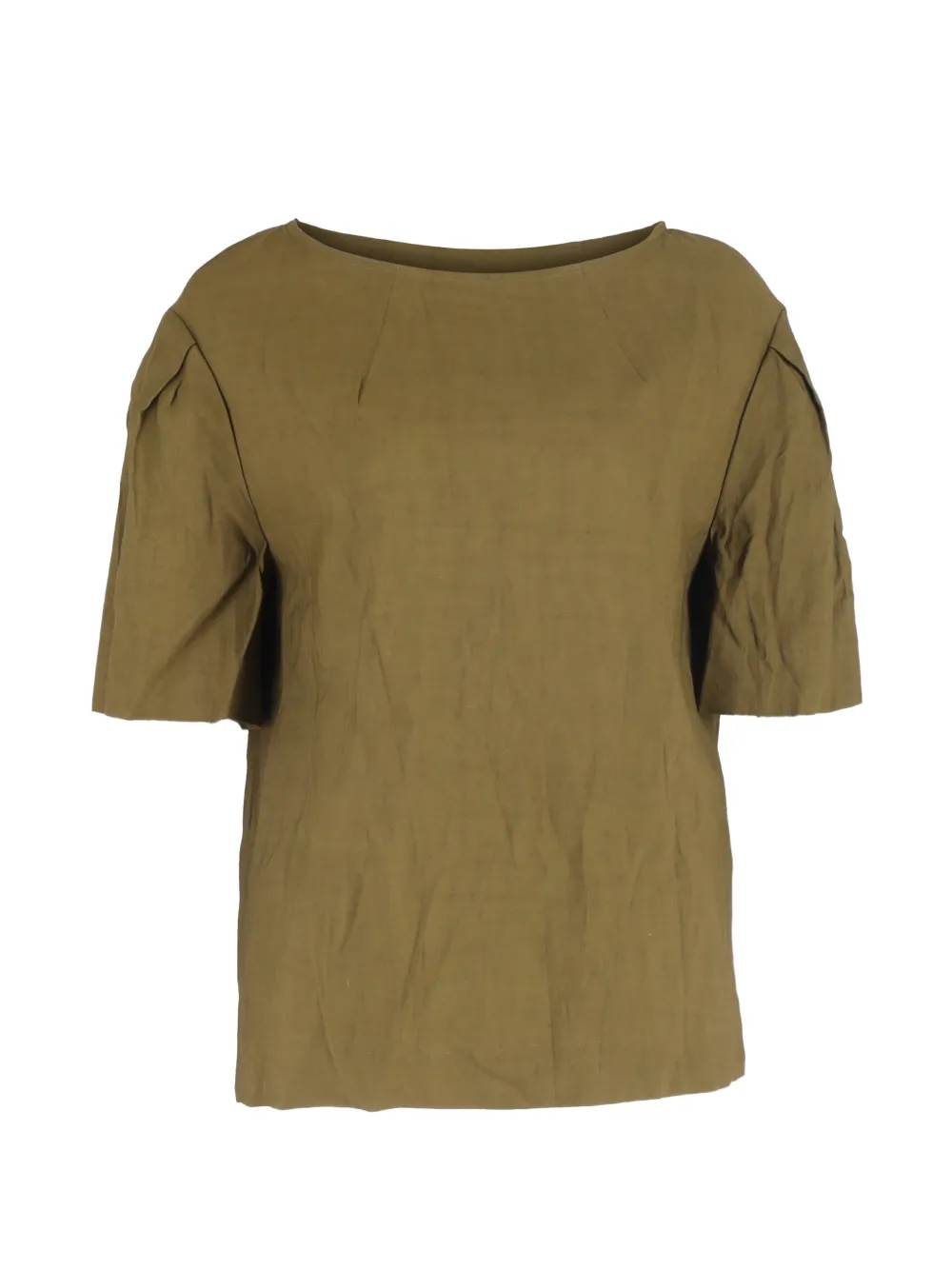 Dries Van Noten Pre-Owned short-sleeved crinkled blouse - Verde
