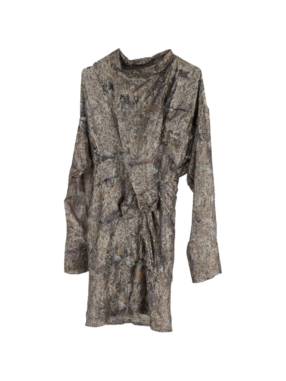 Isabel Marant Vintage silk pleated mini dress - Marrone