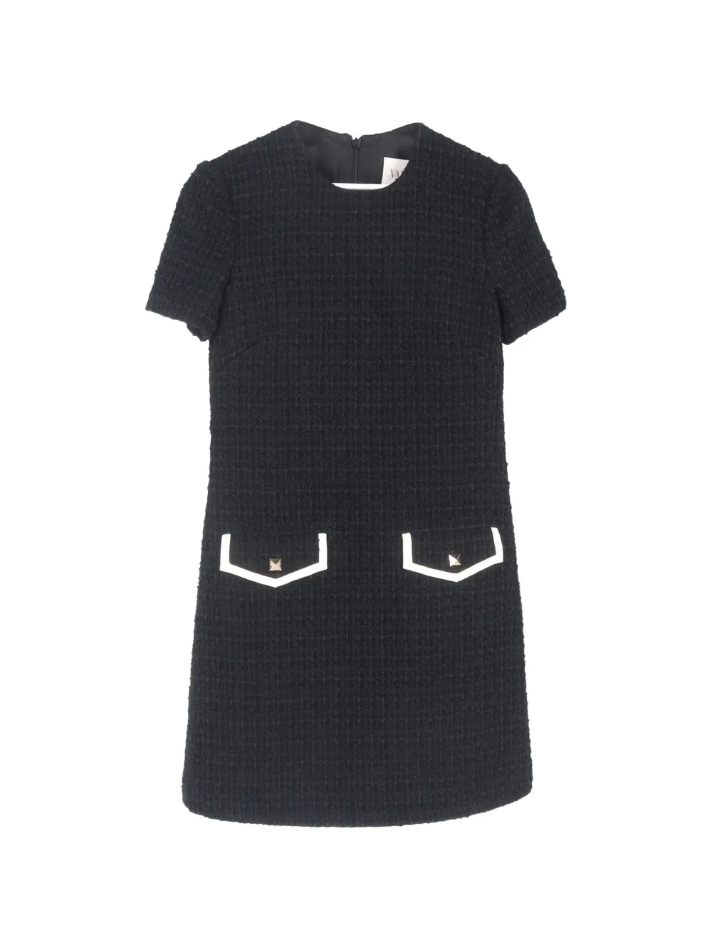 Valentino Garavani Pre-Owned bouclé flap-pocket mini dress - Nero