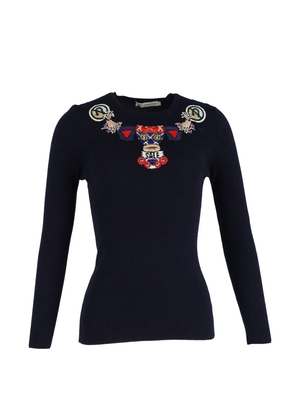 Mary Katrantzou embroidered long-sleeve top - Blu