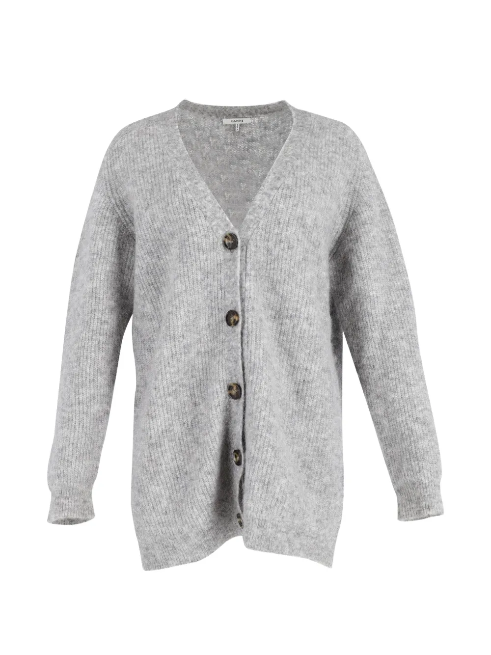 GANNI buttoned long-sleeve cardigan - Grigio