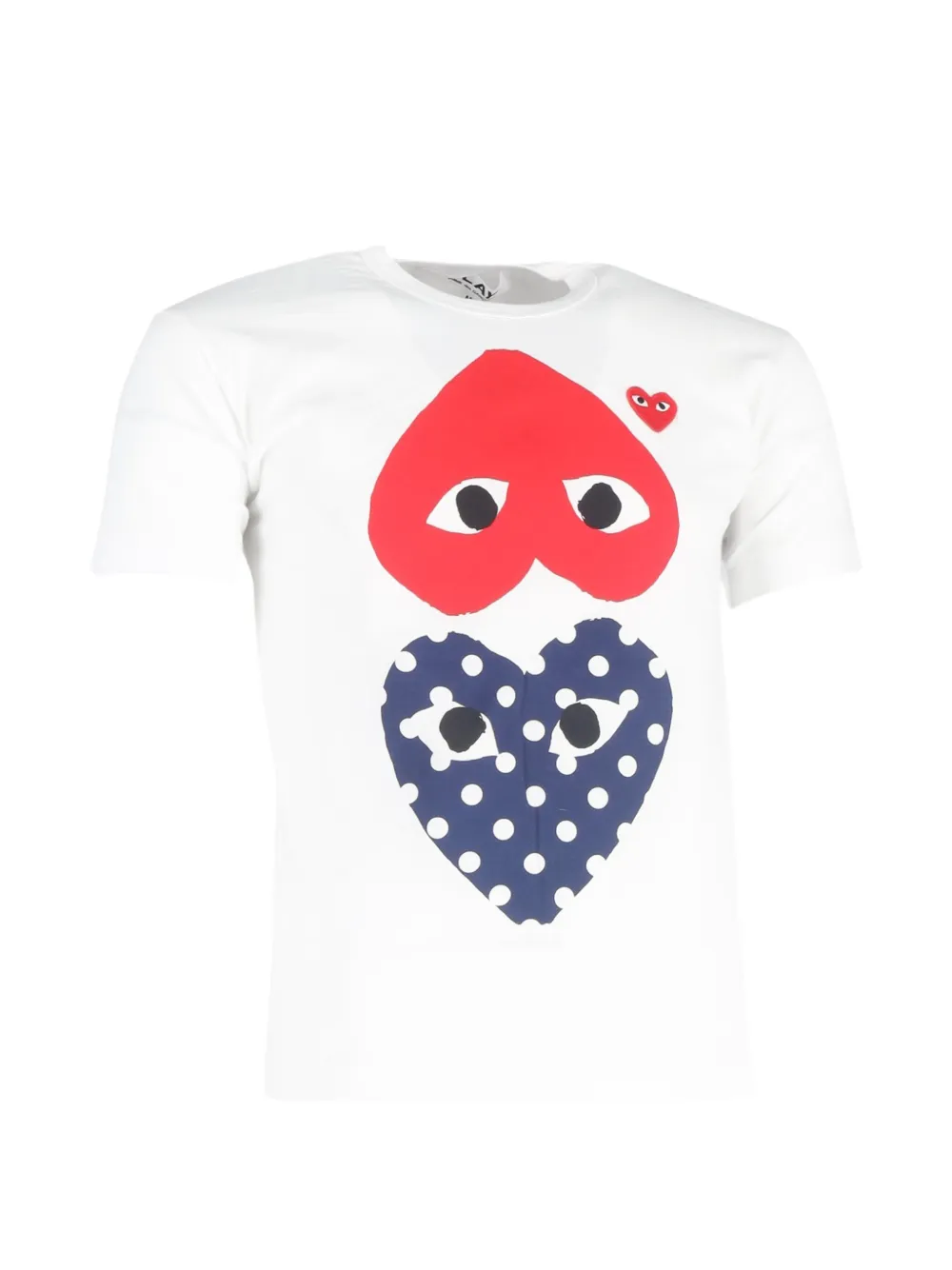 Comme Des Garçons Pre-Owned heart-print polka-dot T-shirt - Bianco