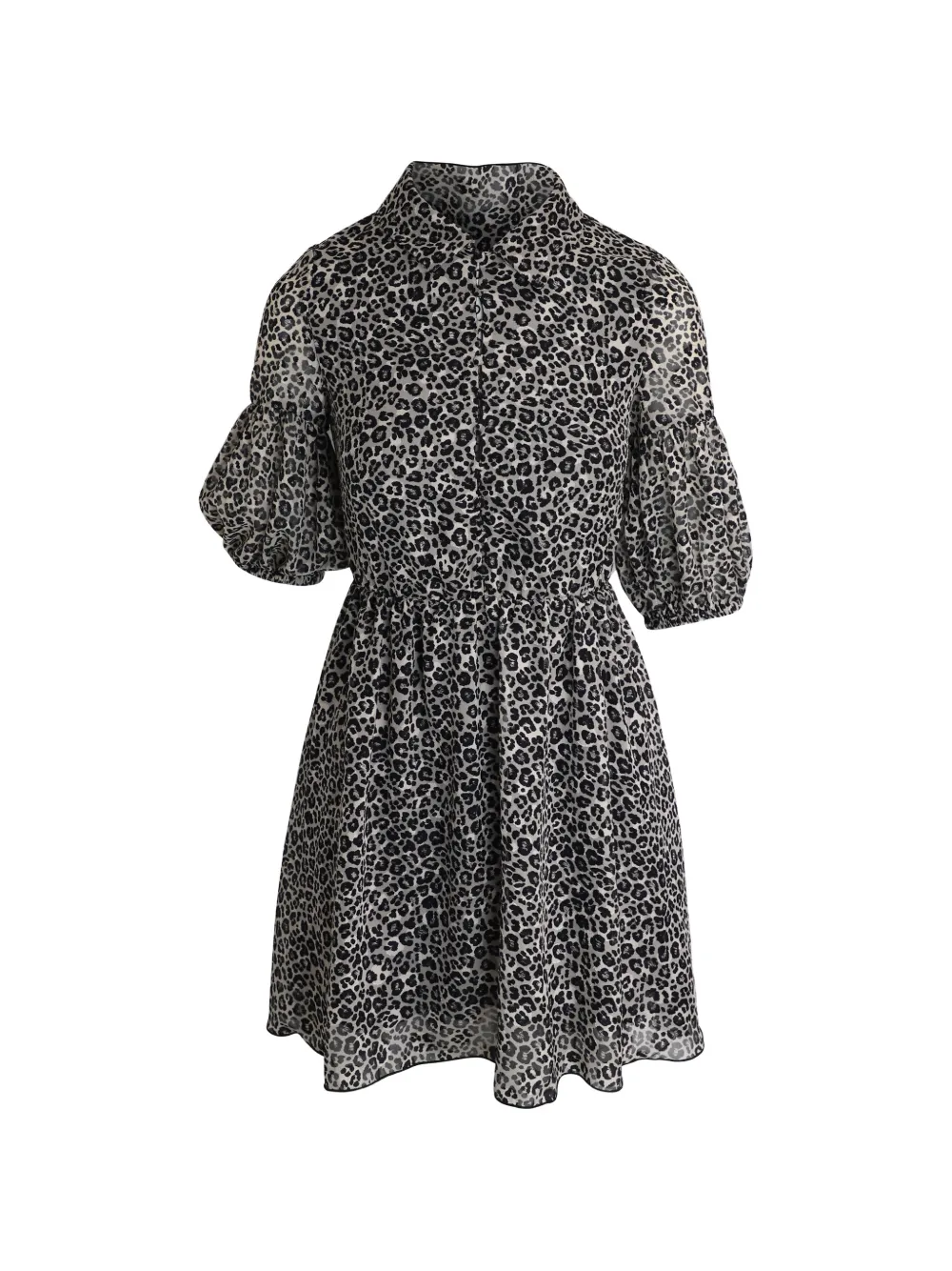 PINKO puff-sleeve animal-print dress - Toni neutri