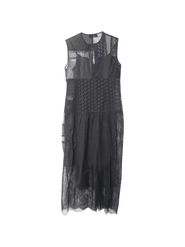 joseph lace dress JOSEPH Lace Patchwork Midi Dress | Black