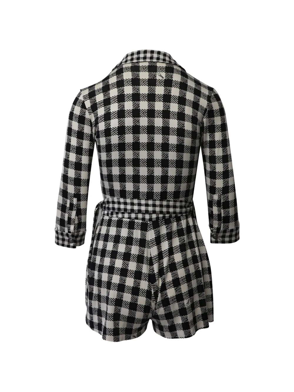 Diane Von Furstenberg Vintage checked playsuit - Nero