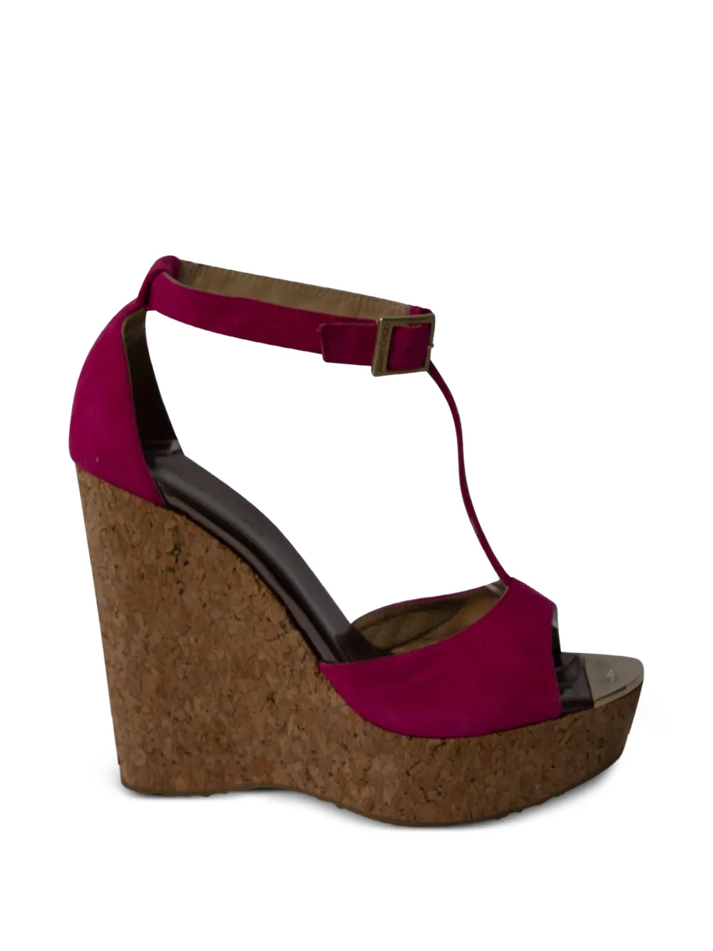 Jimmy Choo Pre-Owned T-bar open-toe wedge sandals - Rosa