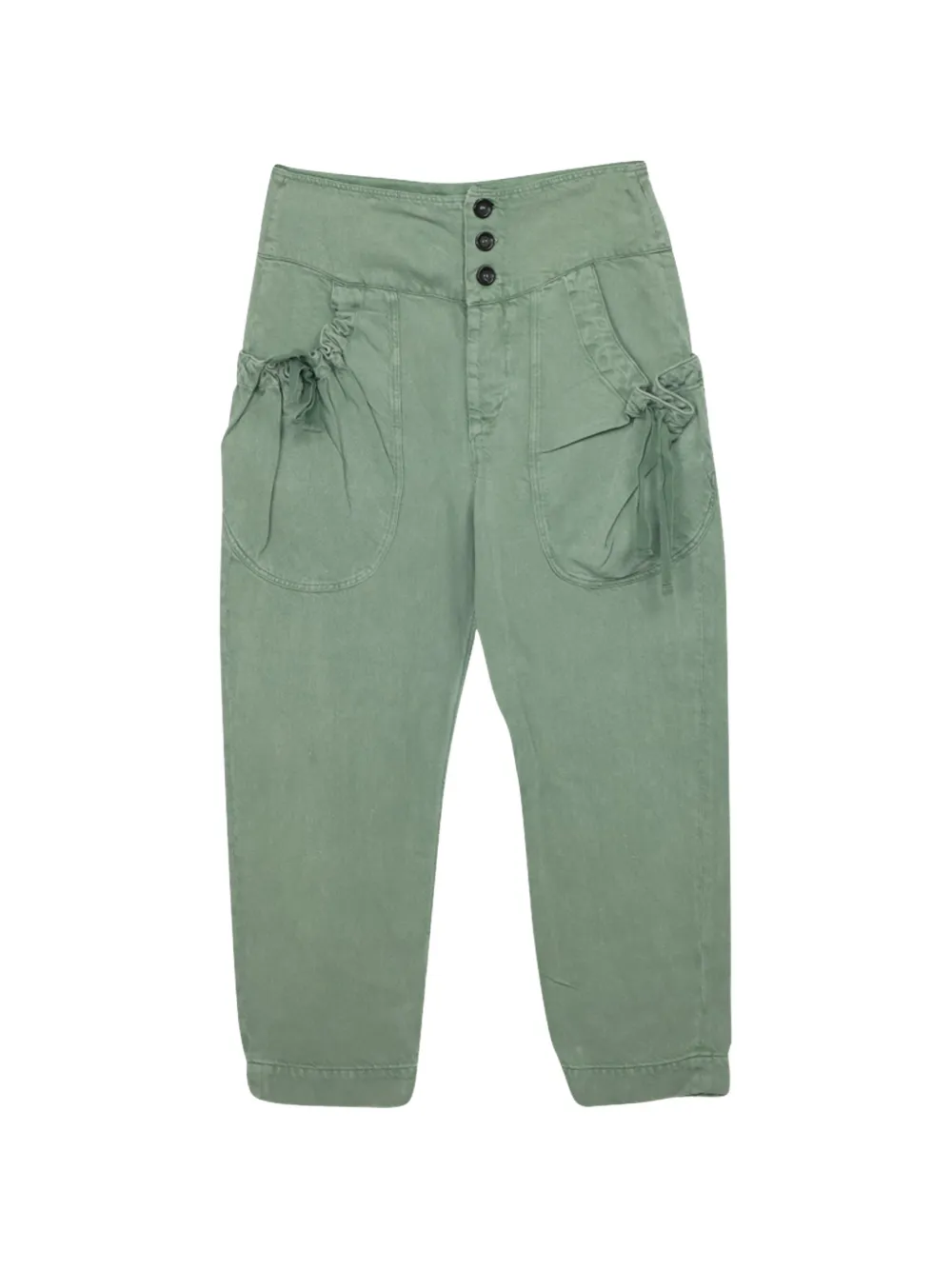 Isabel Marant Vintage ruched-pocket trousers - Verde