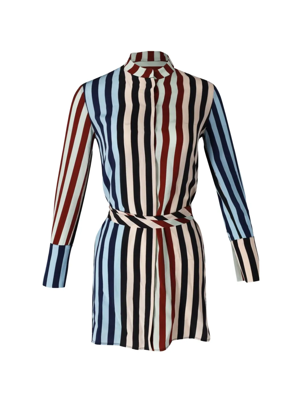 Diane Von Furstenberg Vintage striped shirt dress - Blu