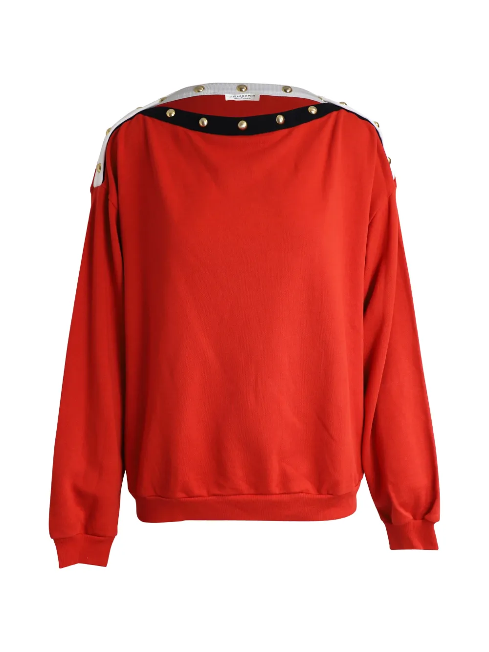 Philosophy Di Lorenzo Serafini embellished boat-neck sweatshirt - Rosso