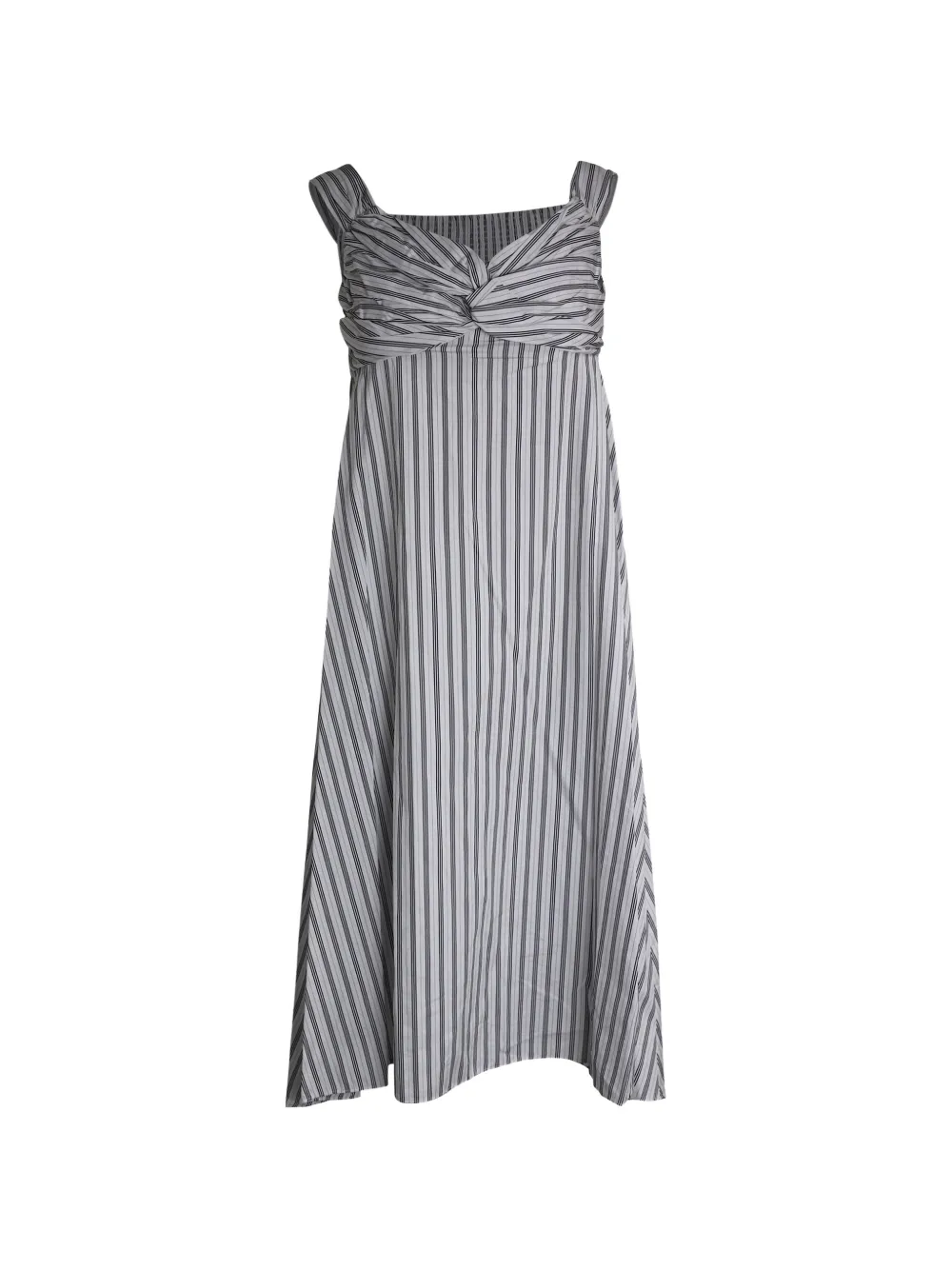 A.L.C. striped off-shoulder midi dress - Grigio