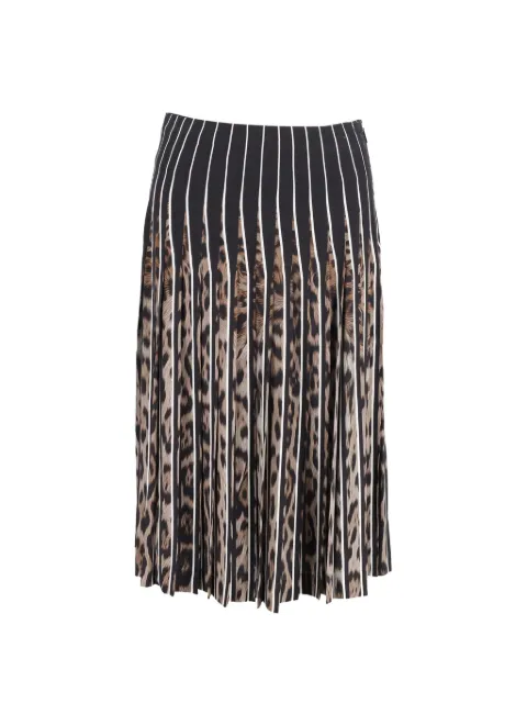 Roberto Cavalli Vintage pleated animal-print skirt
