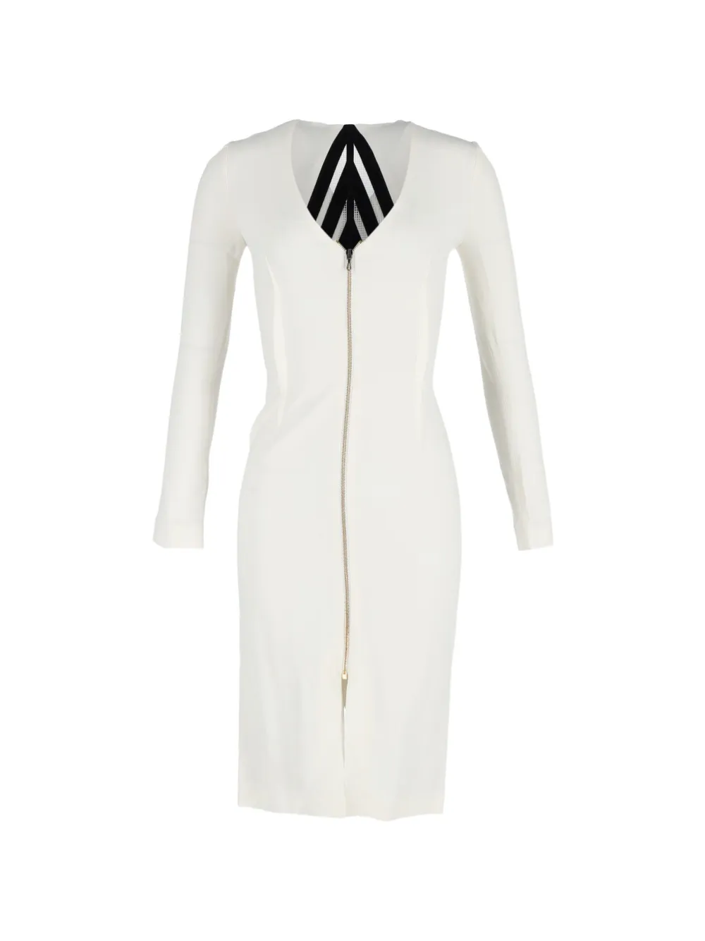 Rm By Roland Mouret front-zip long-sleeve midi dress - Bianco