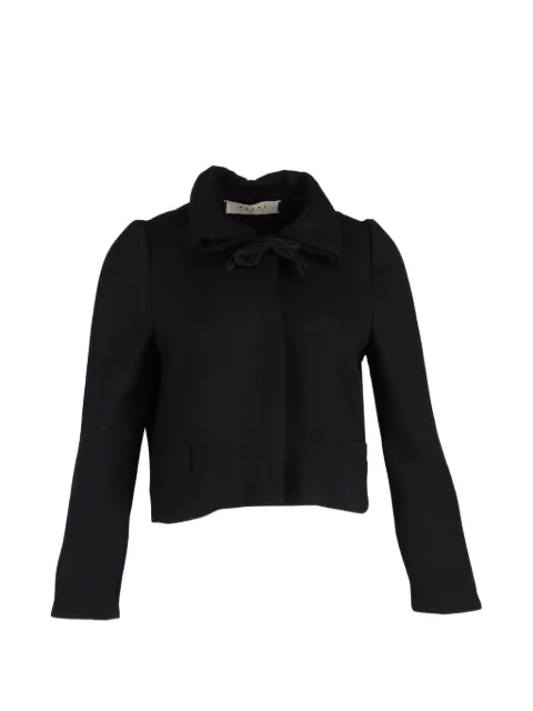 Marni Pre-Owned tie-detail long-sleeve cropped jacket