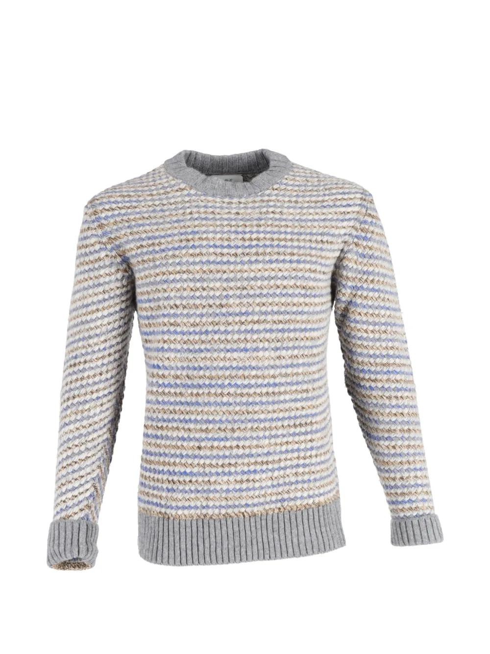 Mr P. striped crew-neck sweater - Grigio