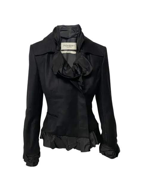 Saint Laurent Pre-Owned блейзер Rive Gauche с оборками