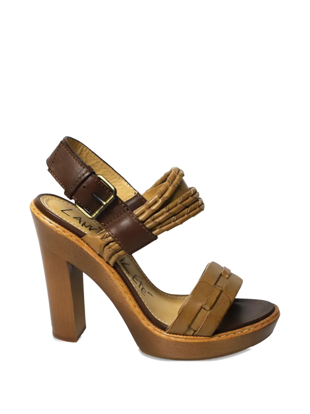 Lanvin Pre-Owned 2012 wooden accent heels pumps - Marrone