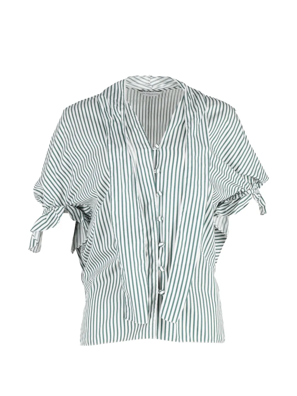 JW Anderson tie-neck striped top - Bianco