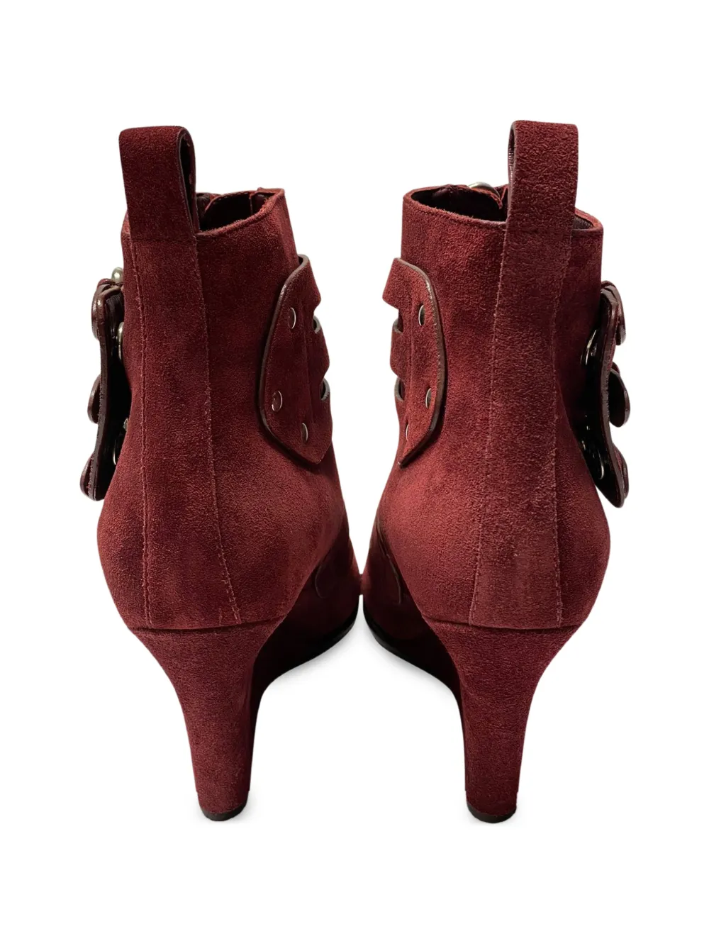  Tabitha Simmons Buckled Wedge Boots - Red 