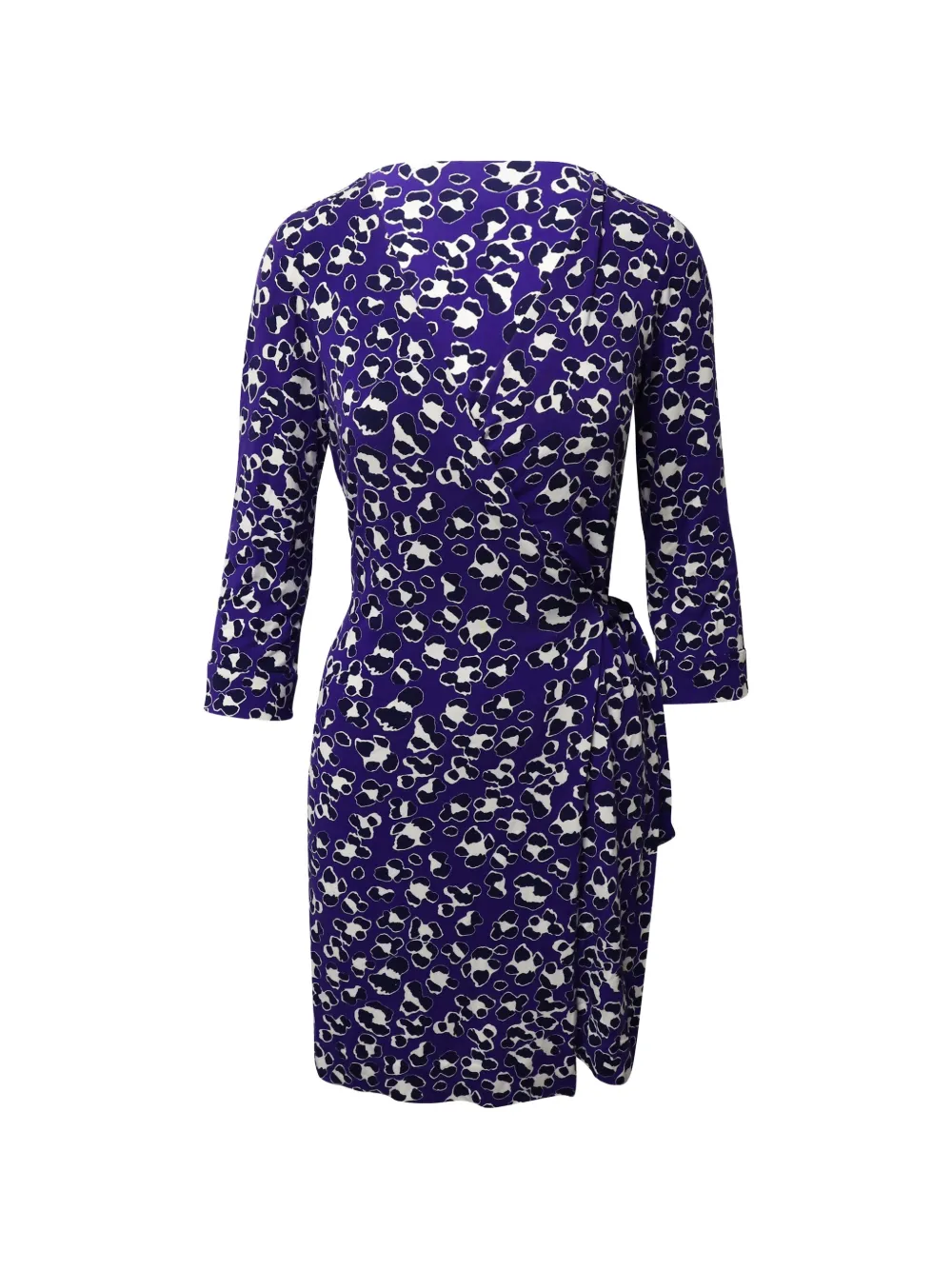 Diane Von Furstenberg Vintage three-quarter-sleeve wrap dress - Blu