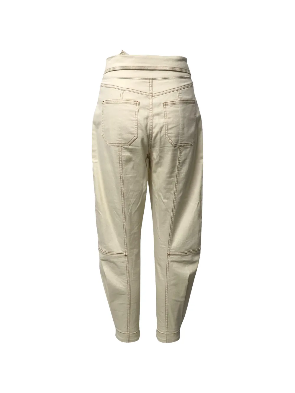 Ulla Johnson belted contrast-stitch trousers - Toni neutri