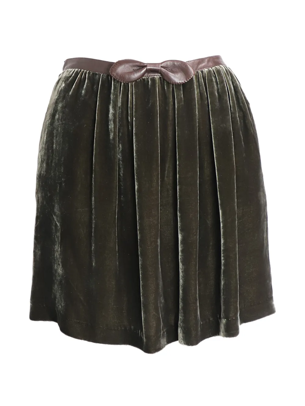 SANDRO bow-detail mini skirt - Verde