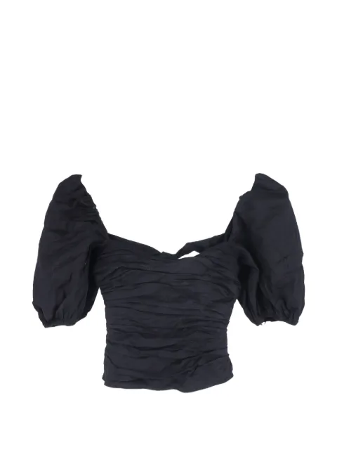 Reformation puffed-sleeve cropped-style top