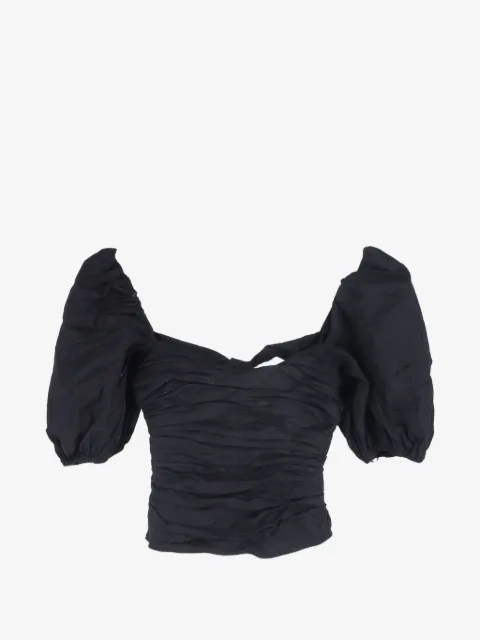 Reformation puffed-sleeve cropped-style top