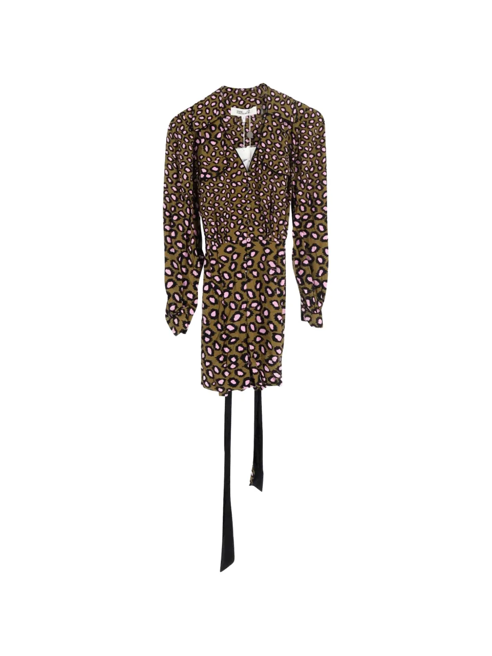 Diane Von Furstenberg Vintage Ella wrap-effect leopard-print playsuit - Marrone