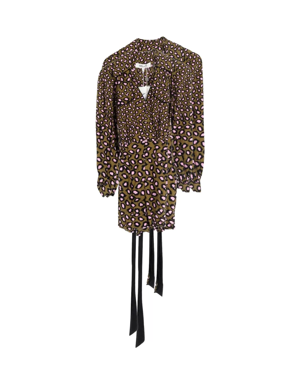 Diane Von Furstenberg Vintage Ella wrap-effect leopard-print playsuit - Marrone