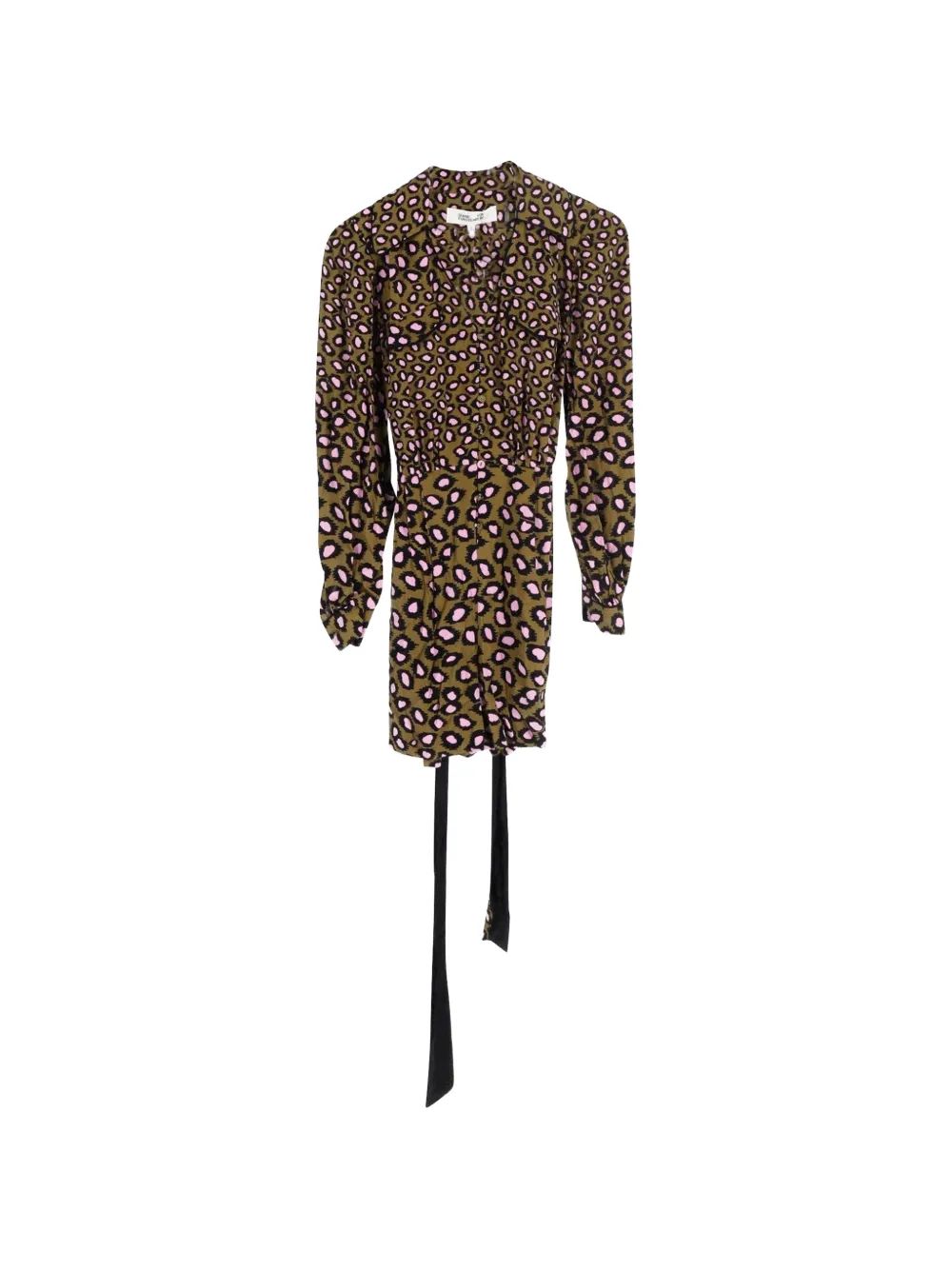 Diane Von Furstenberg Vintage Ella wrap-effect leopard-print playsuit - Marrone