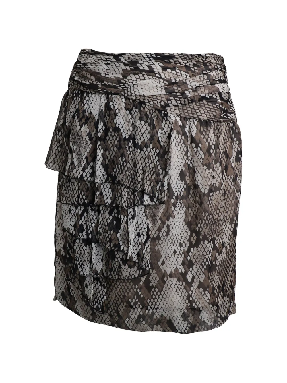 Moschino Cheap & Chic snake-print wrap skirt - Grigio