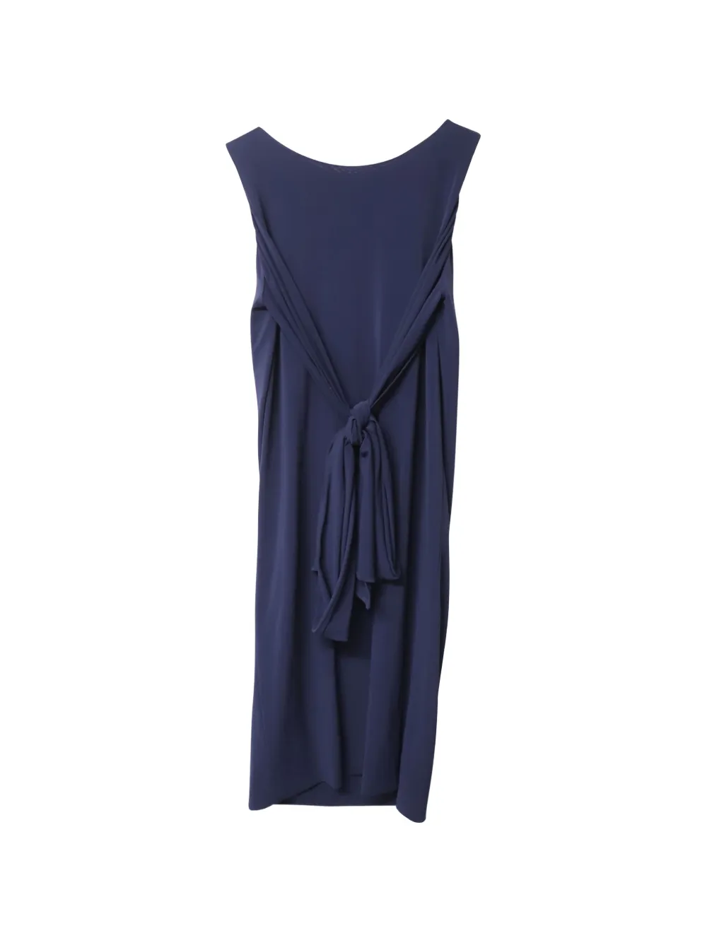 sleeveless belted midi dress