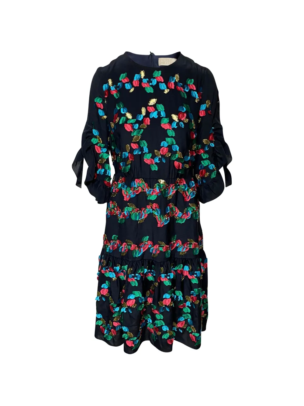 Peter Pilotto embroidered midi dress - Nero