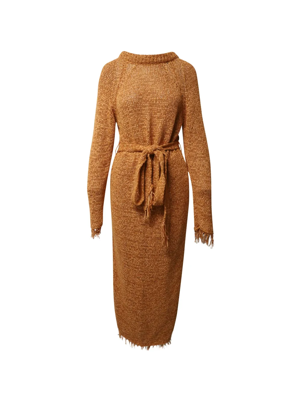 Nanushka Kaize fringed midi dress - Marrone