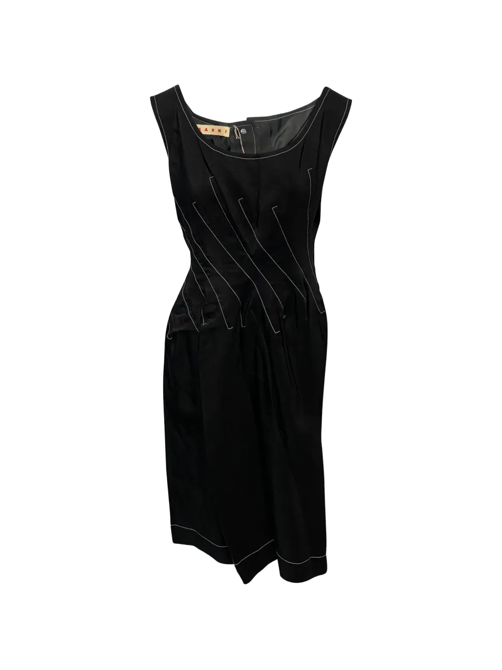 Marni Pre-Owned contrast-stitch dress - Nero