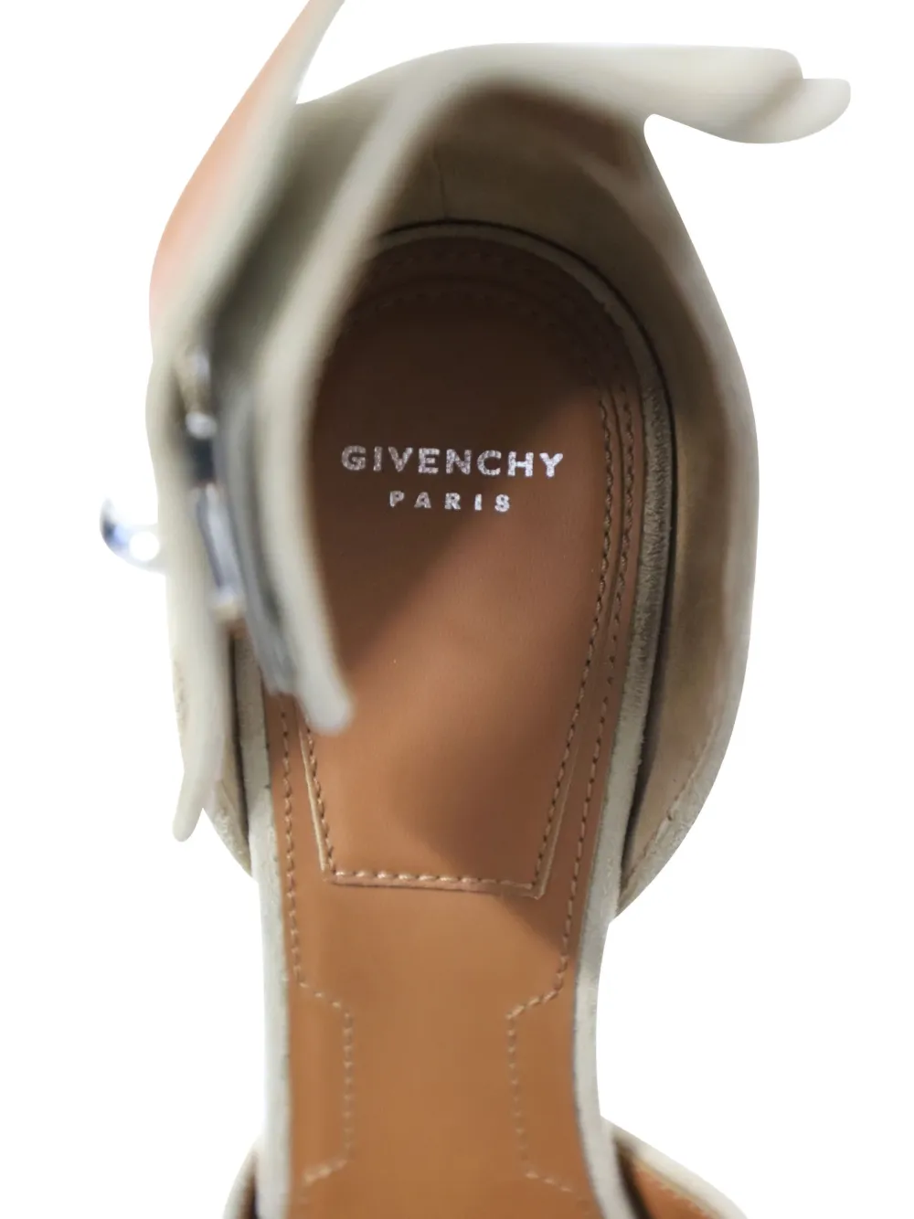 Shark Lock Suede Sandals