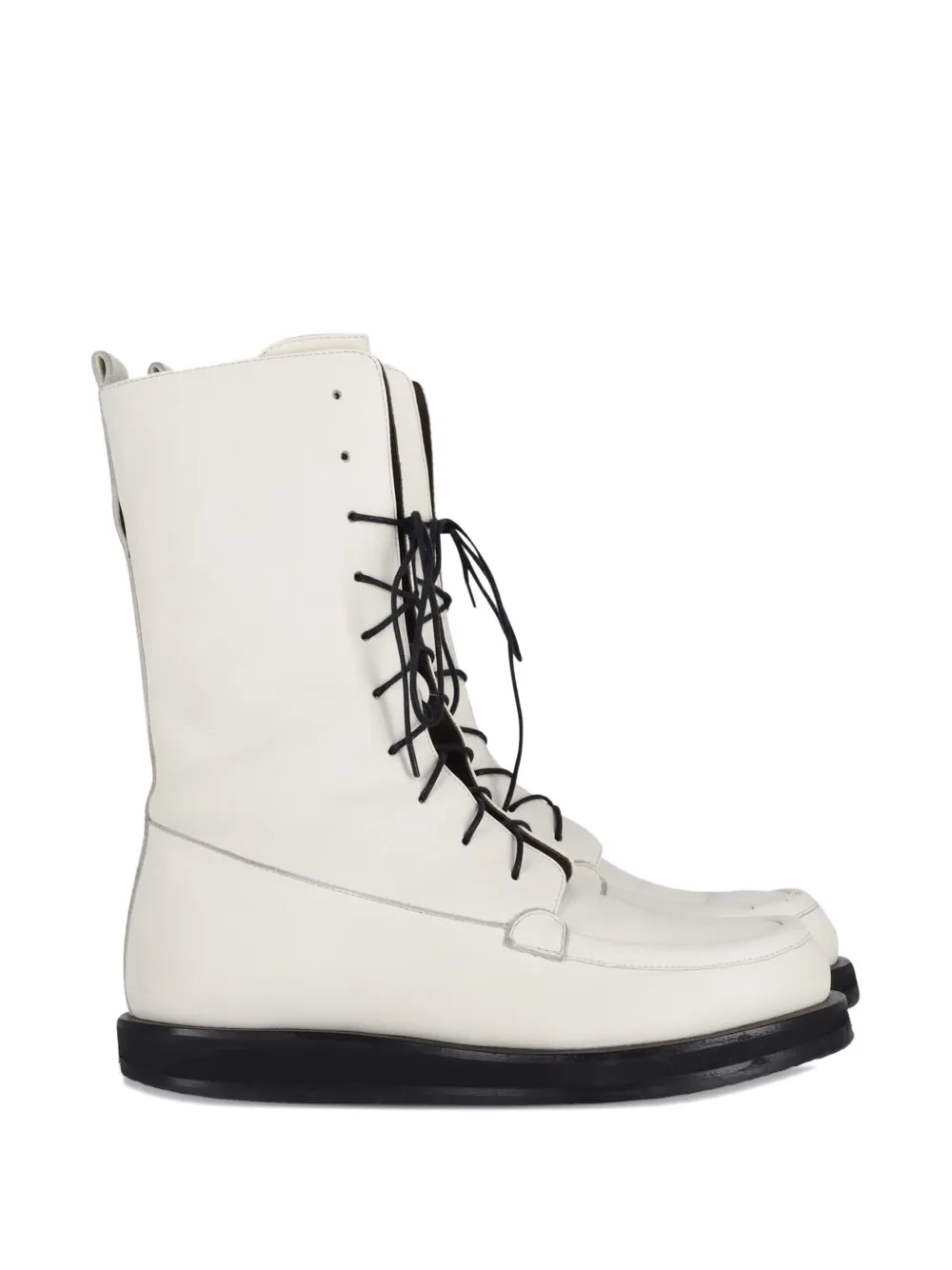 The Row Pre-Owned Patty lace-up leather boots - Bianco