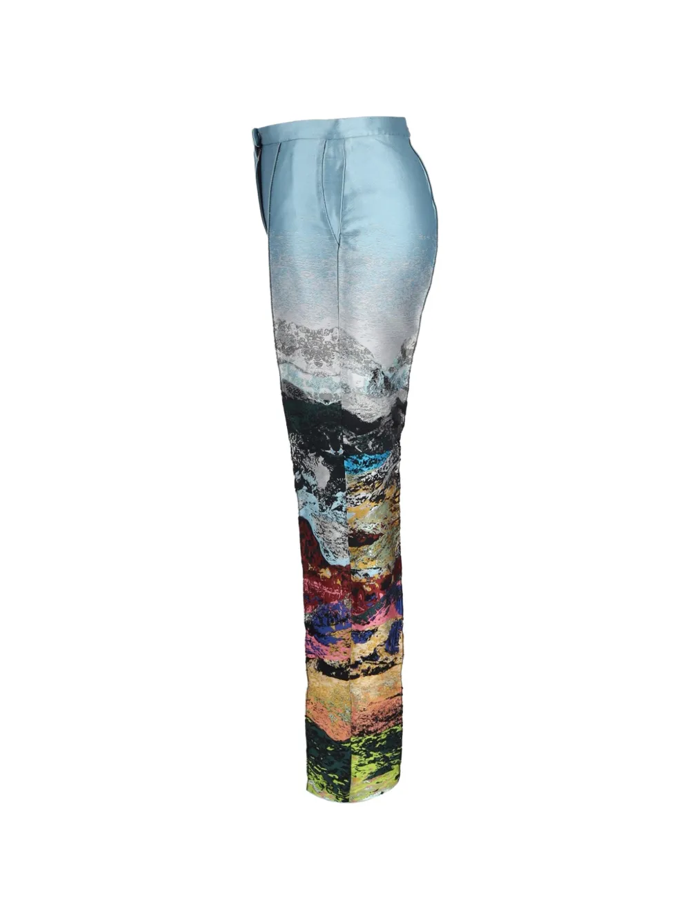Embroidered Print Trousers
