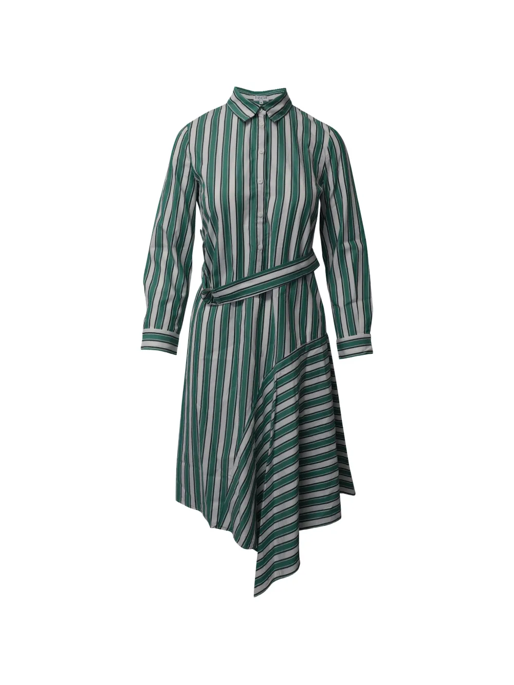 Claudie Pierlot asymmetric striped shirt dress - Verde