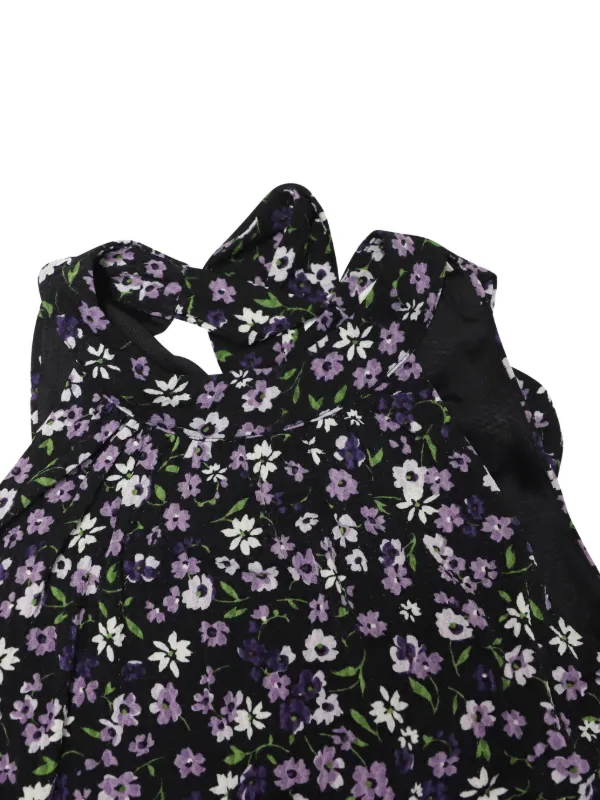 blue and white dress homecoming White Blue Floral Homecoming Dress