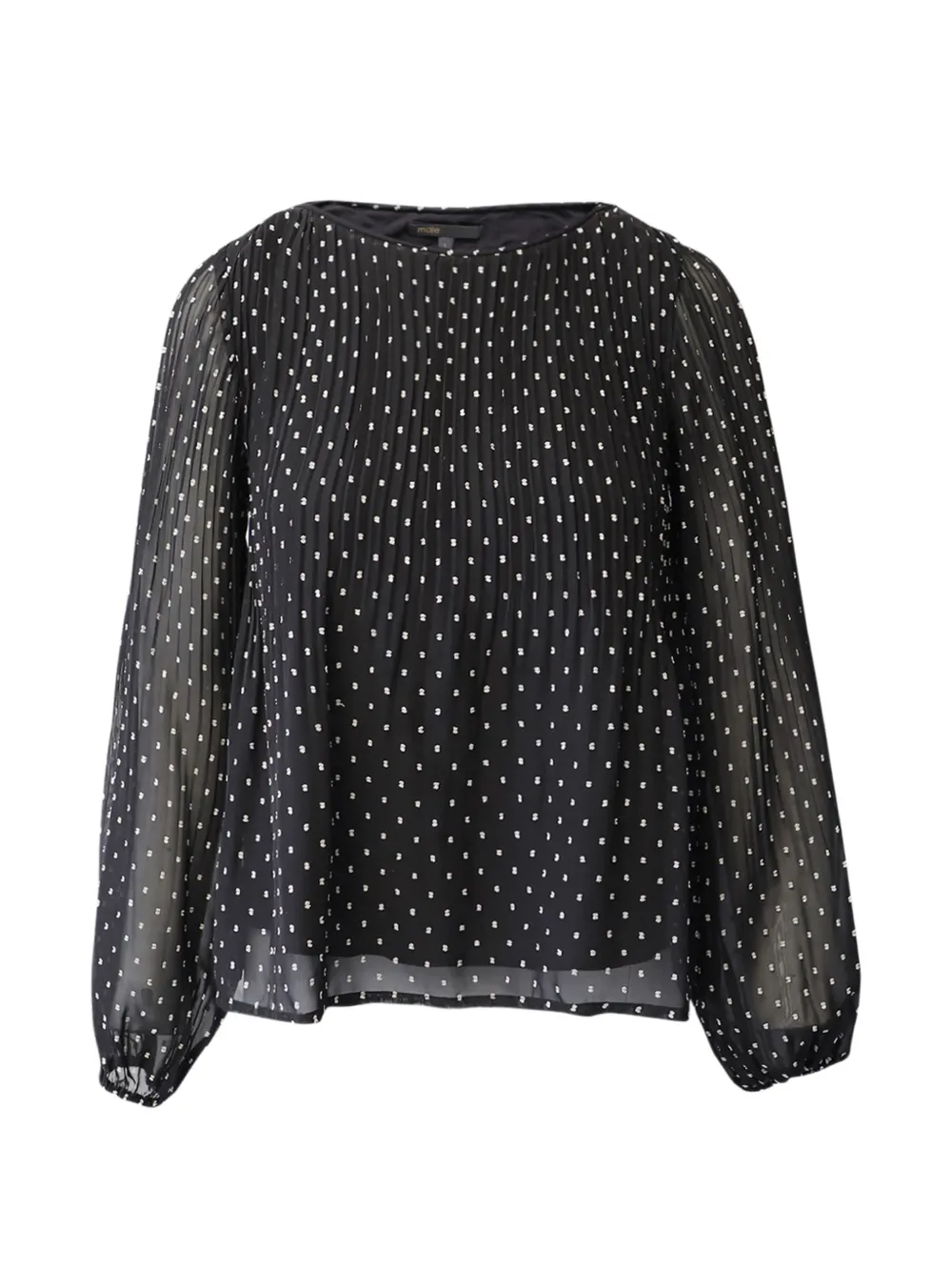 Maje polka dot long sleeve blouse - Nero