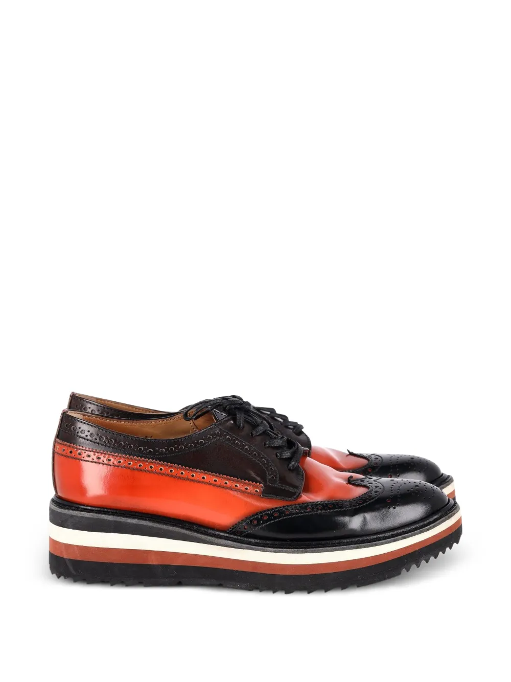 Prada Pre-Owned brogue platform derby shoes - Arancione