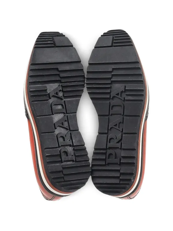 Prada Pre-Owned Brogue Platform Derby Shoes | Orange | FARFETCH
