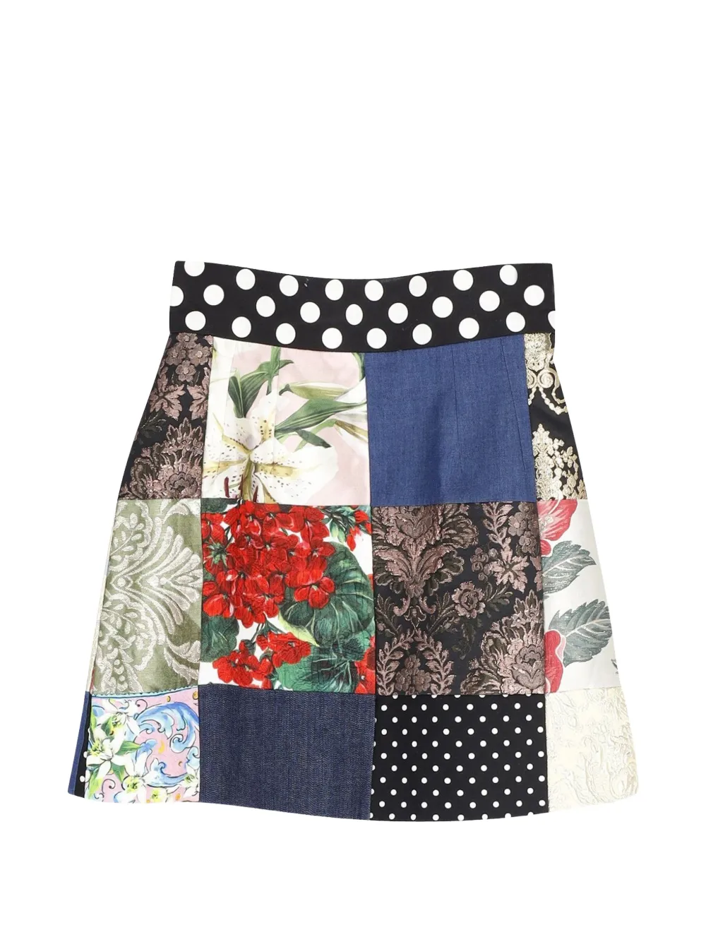 Dolce & Gabbana Pre-Owned patchwork mini skirt - Blu