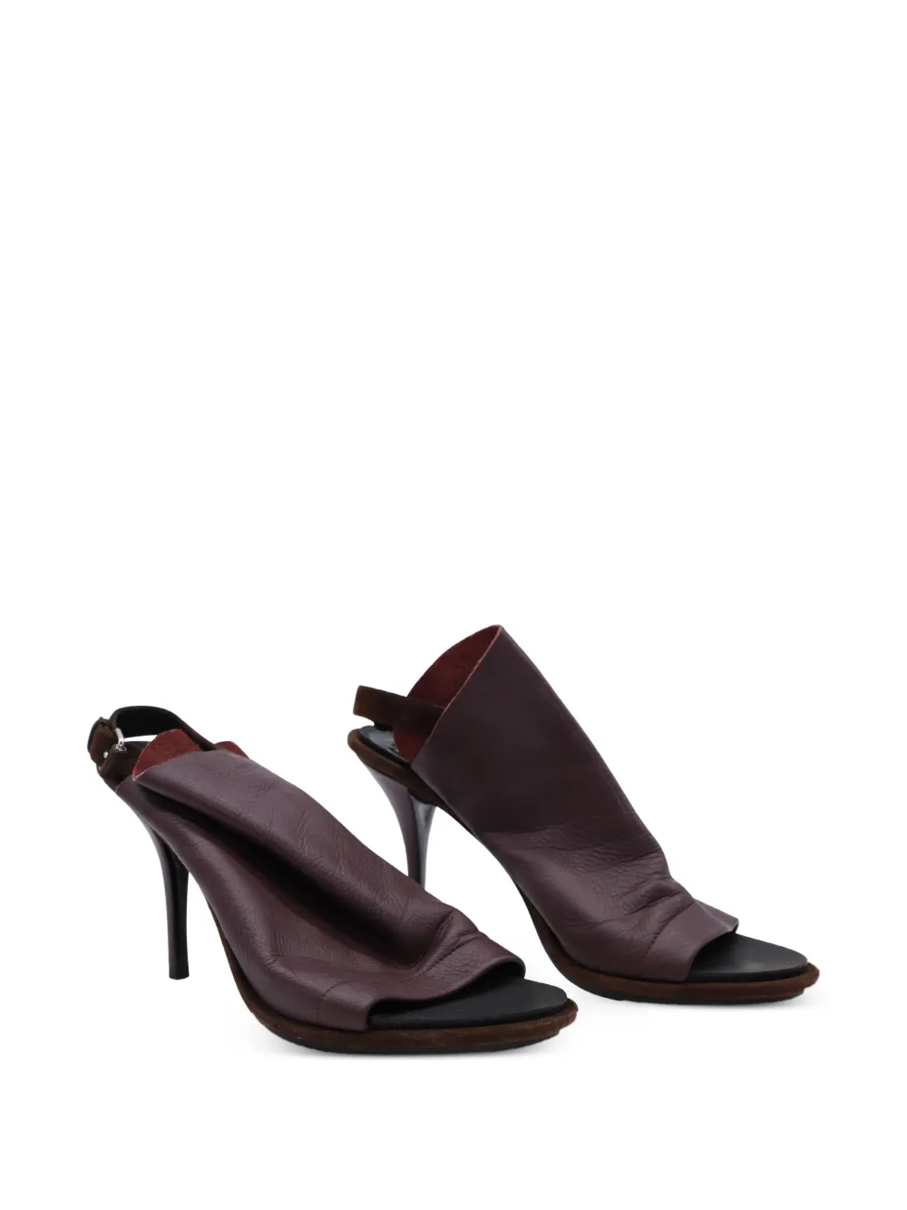  Balenciaga Pre-owned Slingback Open-toe Leather Pump - Red 
